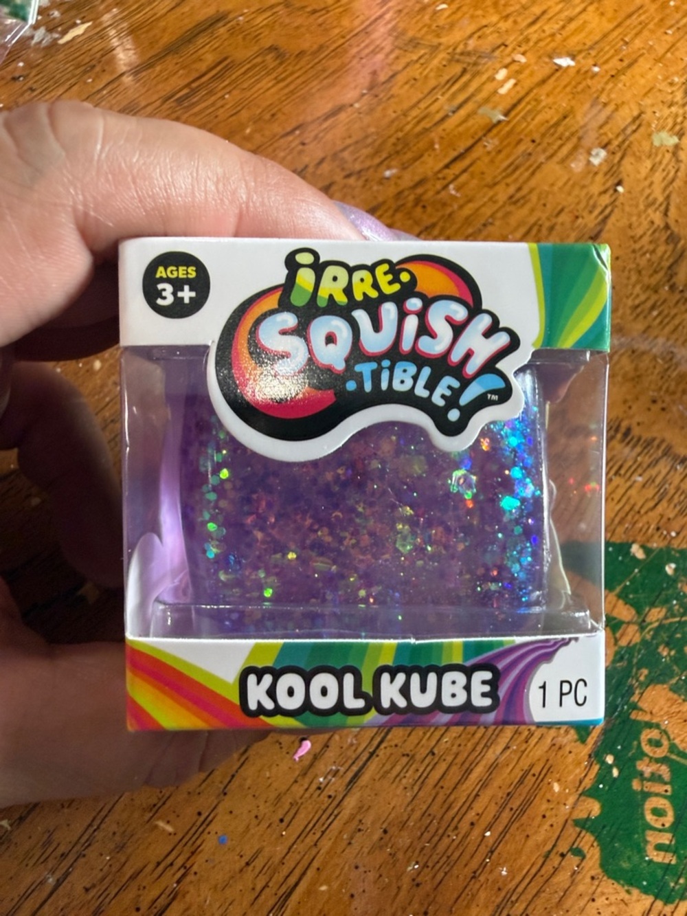Kool Kube Purple Glitter Squishy Cube
